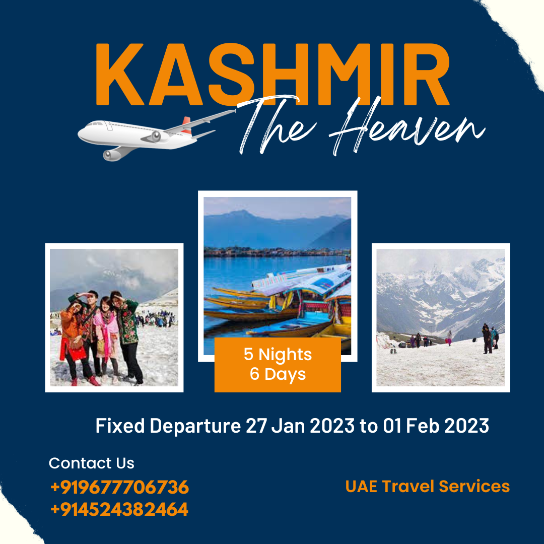 Kashmir 5N6D Flight Package by Flight - Fixed Departure