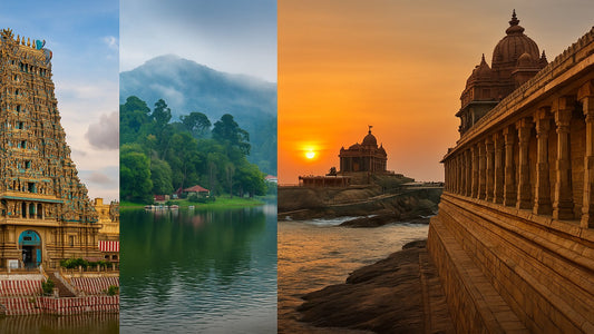 “South India tour collage – Madurai, Kodaikanal, Kanyakumari, Rameshwaram”